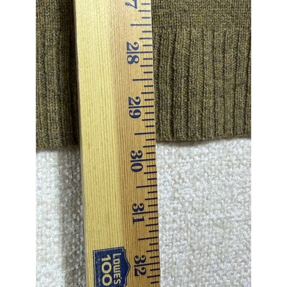 Woolovers Men XL Brown 1/4 Zip 100% Wool Long Sleeve Mock Neck Warm Knit Sweater - Picture 6 of 7